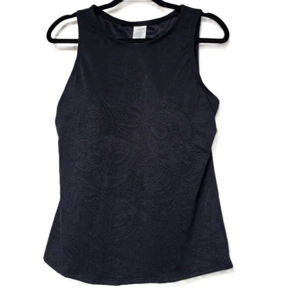 Lands' End Black Swim Tank Top Size 12 with Built-In Bra – Classic Paisley - Picture 1 of 13